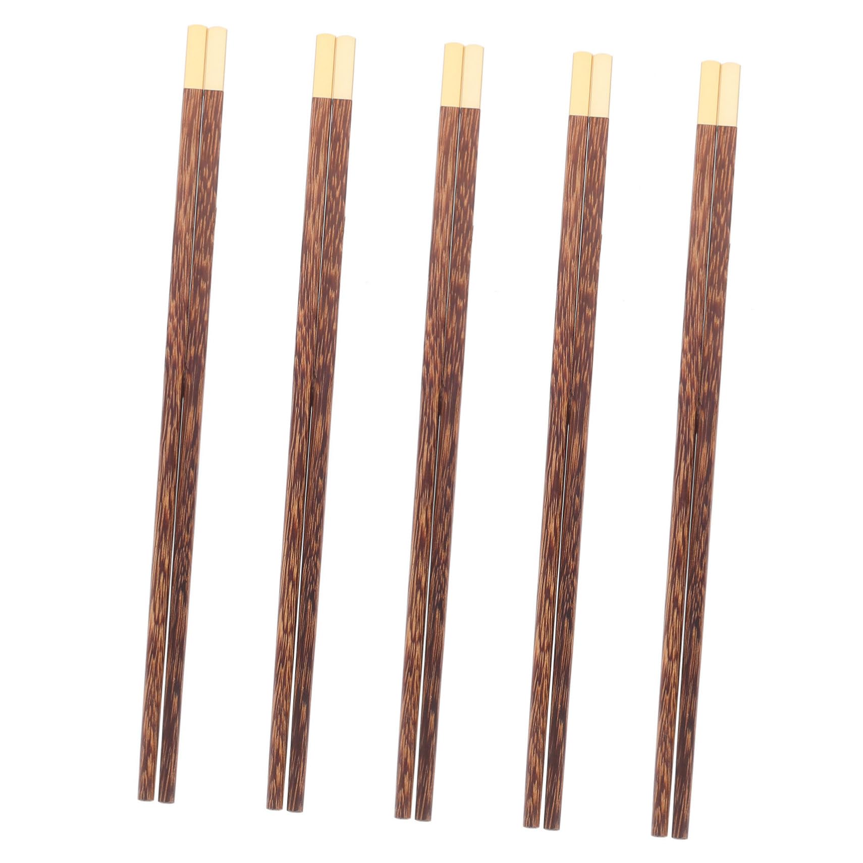 Palillos de madera extralargos de 5 pares para freír y cocinar fideos