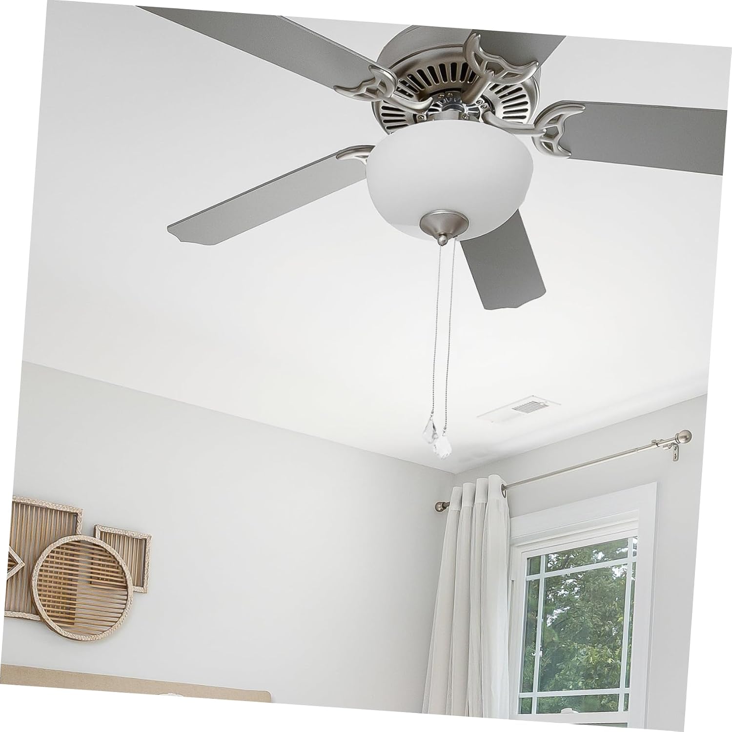 2pcs Portable Ceiling Fan Pull Chain Crystal Pendant Extension Light Pull Cord for Fan Bathroom and Home Decor and