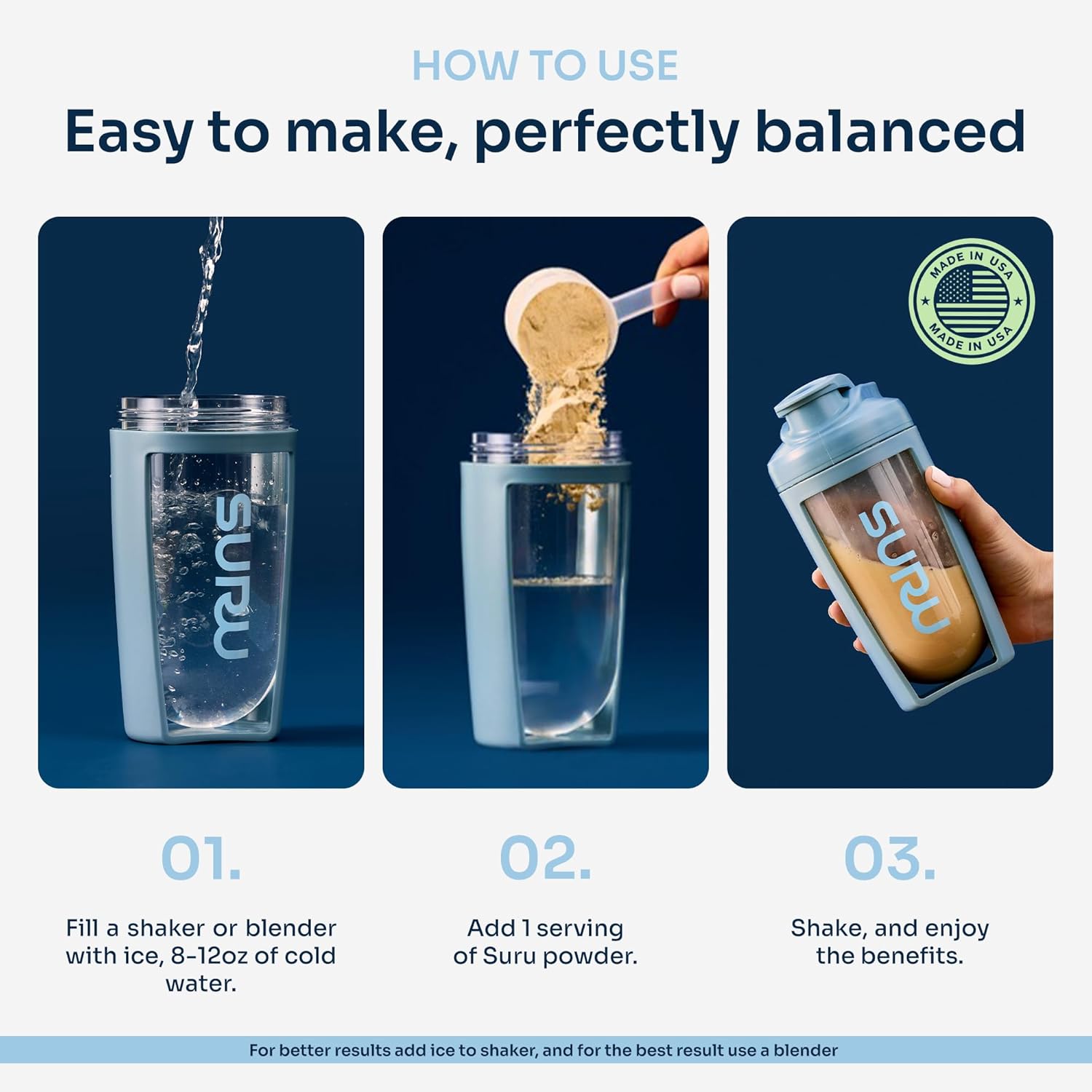 Suru Protein + Fiber Shake for Blood Sugar Support | Glucose Control Protein Shake w/GLP-1 Support, Low Glycemic Nutrition, 20g Vegan Protein, 6g Fiber, Zero Sugar | Great for Diabetics, Chocolate