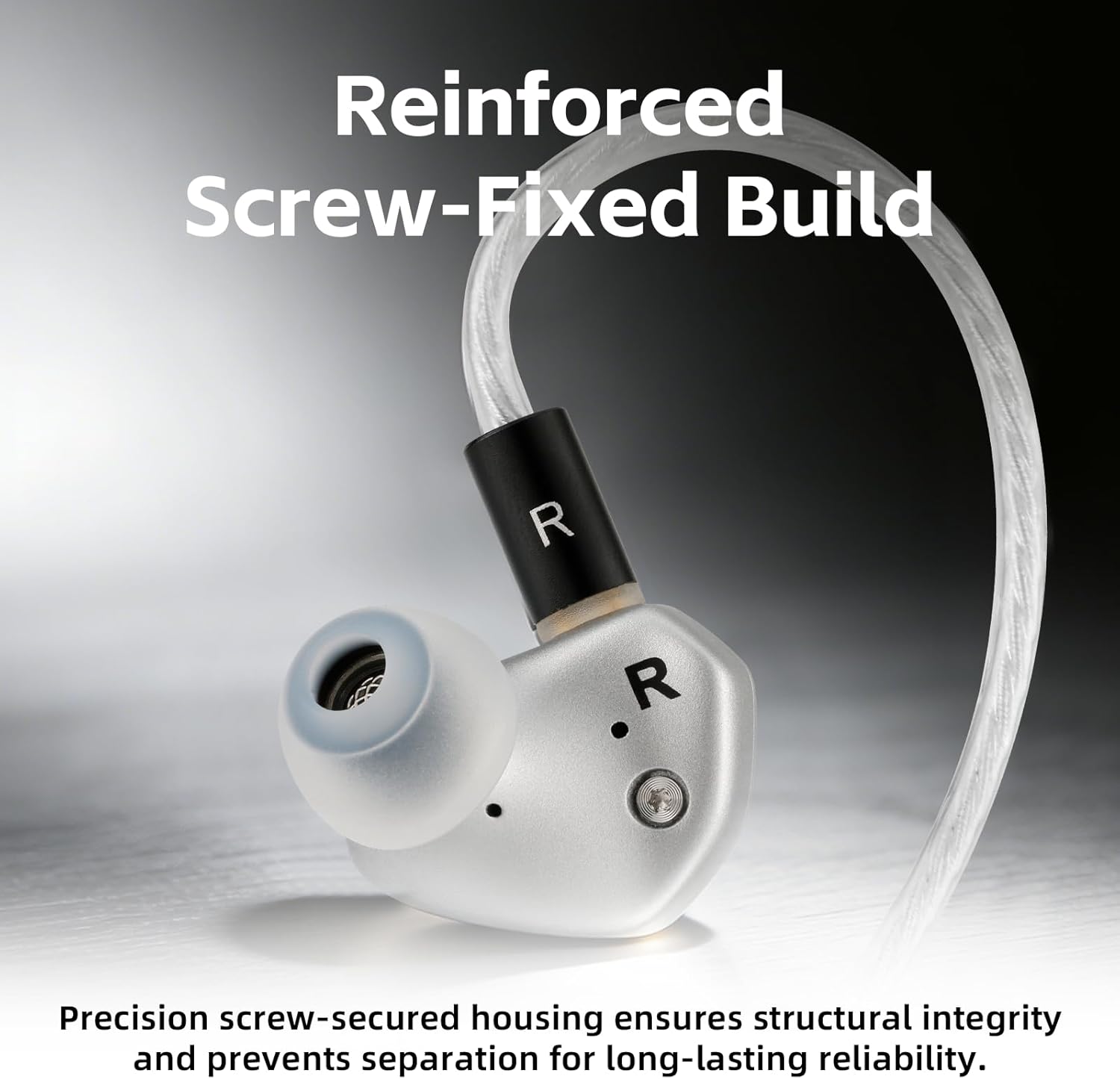 Klean SV in Ear Monitor, 10mm DLC Diaphragm Dynamic Driver HiFi Earphones, Wired Earbuds, Gaming Earbuds, 3 Interchangeable Nozzles, Hybrid IEM, Detachable Cable for Musician(with USB-C Mic)