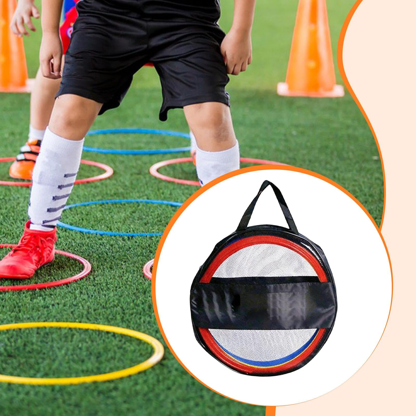rockible 12 Anelli per l'agilità, Cerchi per Esercizi di velocità, Esercizi di Gioco di Gambe, Anelli per l'allenamento di velocità e agilità per