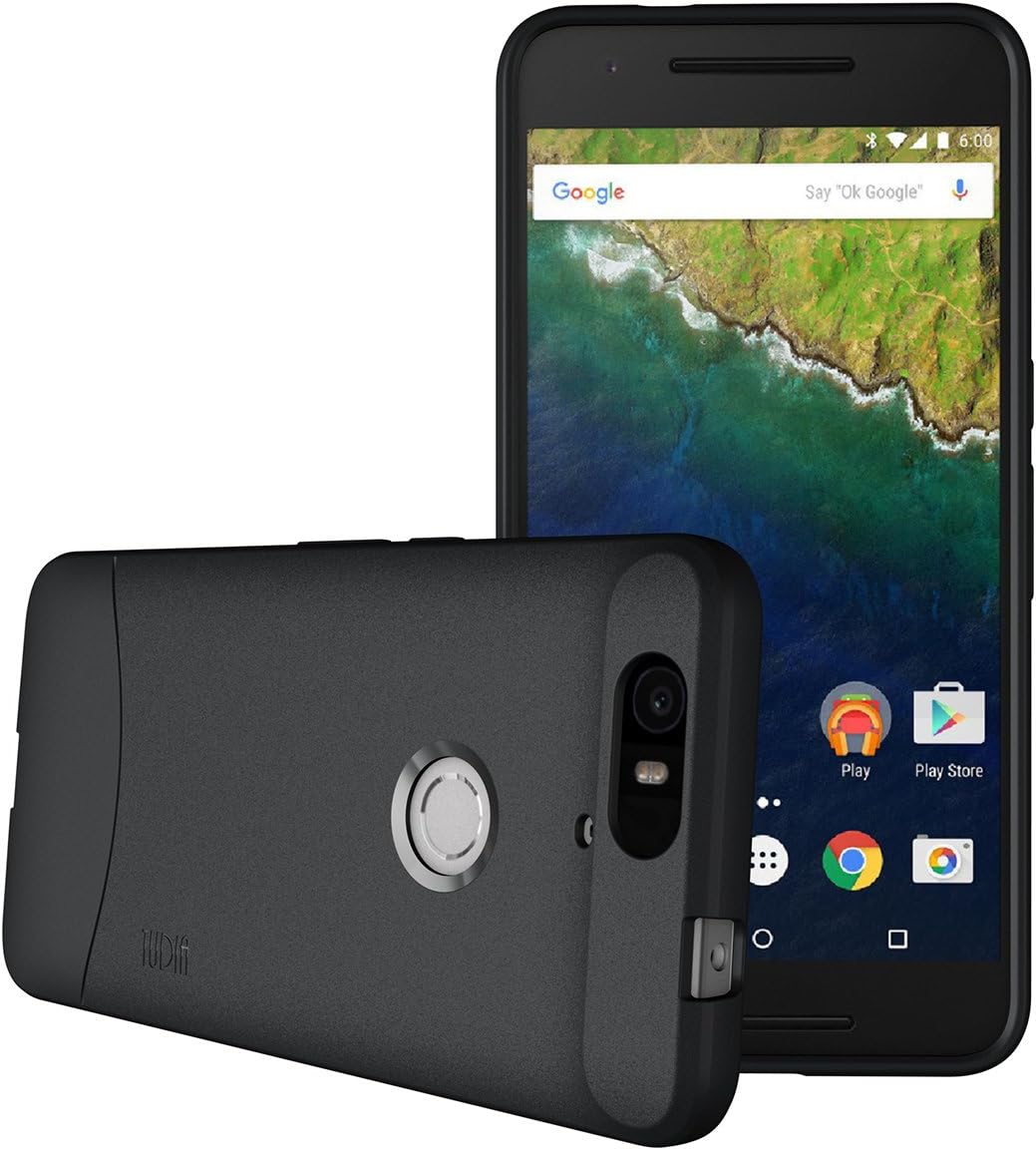 TUDIA Full-Matte ARCH TPU Bumper Protective Case for Huawei Nexus 6P [With cutout for Laser Auto Focus] (Black)