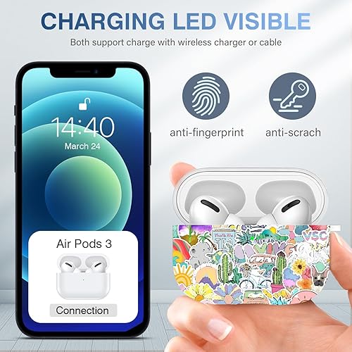 Vista 93 de Maxjoy for AirPods 2nd Generation Case, Unique Design Hard Protective Shockproof Airpods Case Cover with Keychain Compatible with Apple AirPods Sea