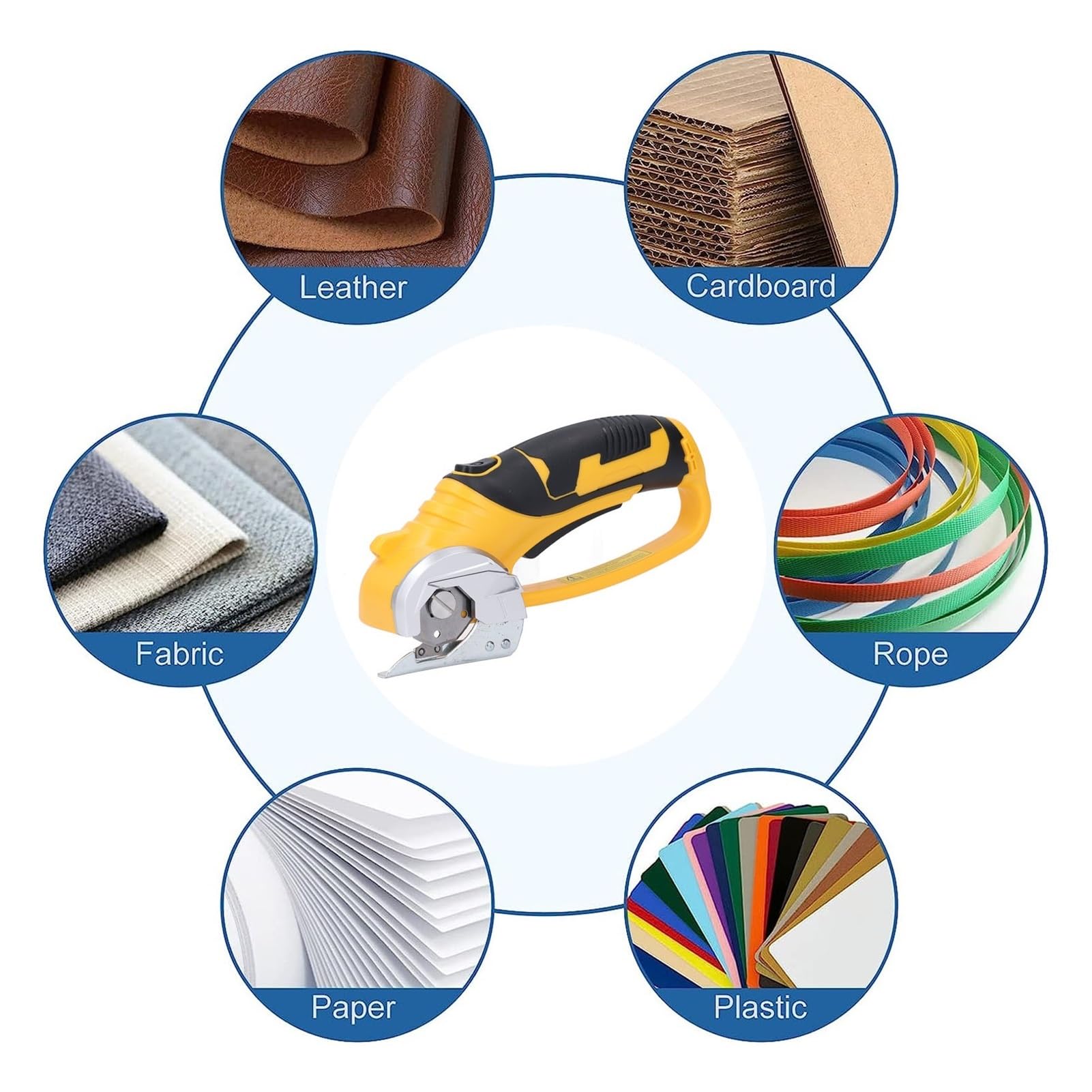 Tijeras Eléctricas Inalámbricas, Cortador Rotatorio, Recargable, 2000 MAh, For Tela De Cartón Con Cuchilla For Coser Alfombras Cuero Corte suave