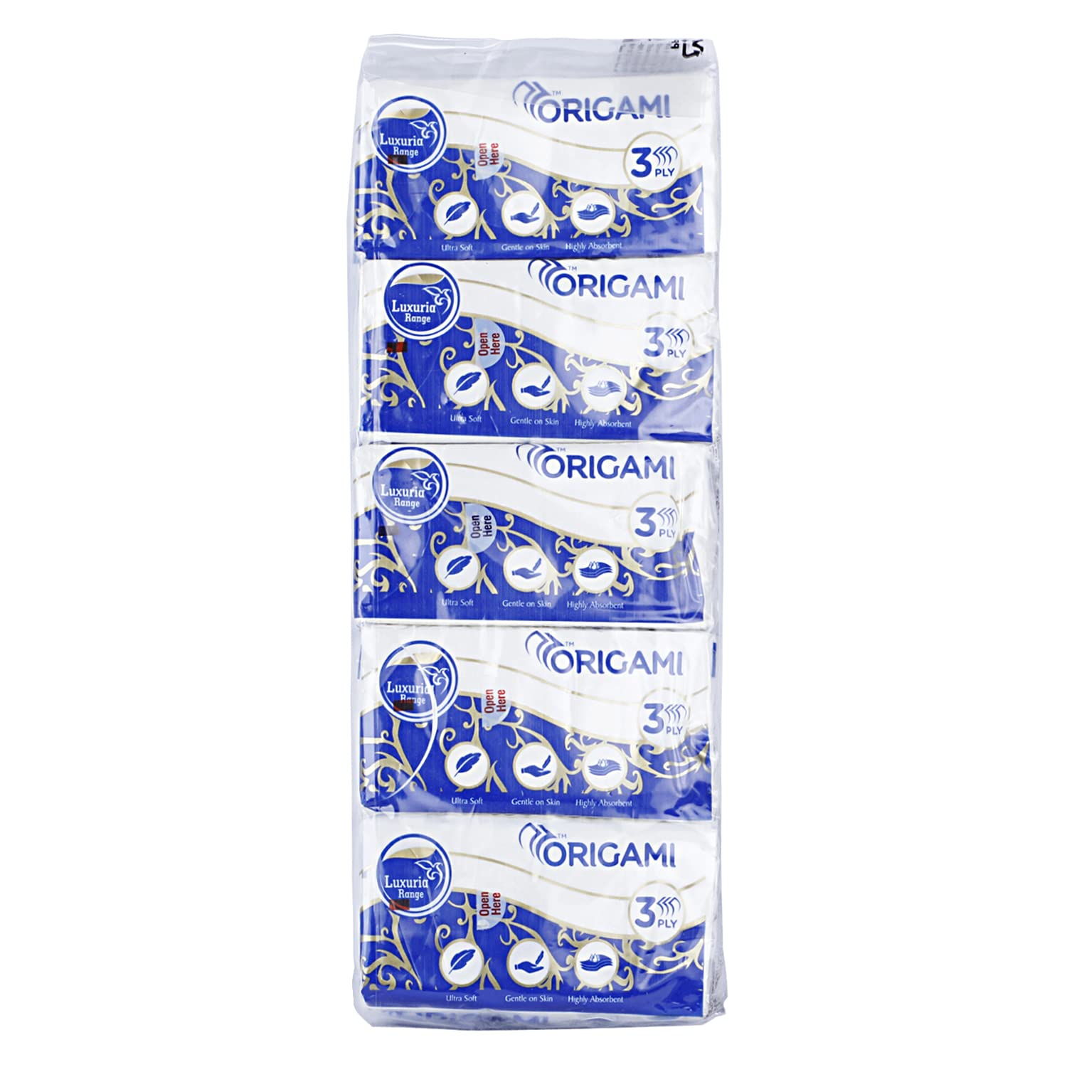 Origami 3 Ply Pocket Hanky Tissue Paper - Pack of 30 (10 Pulls Per Roll, 300 Sheets) - Image 5 thumbnail
