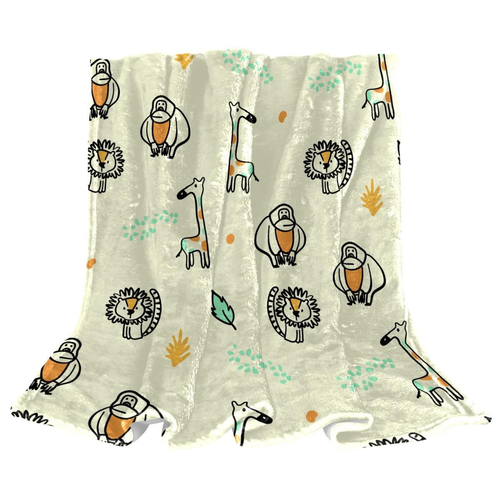 Plaid polaire girafe et lion pour envelopper vos enfants de tendresse