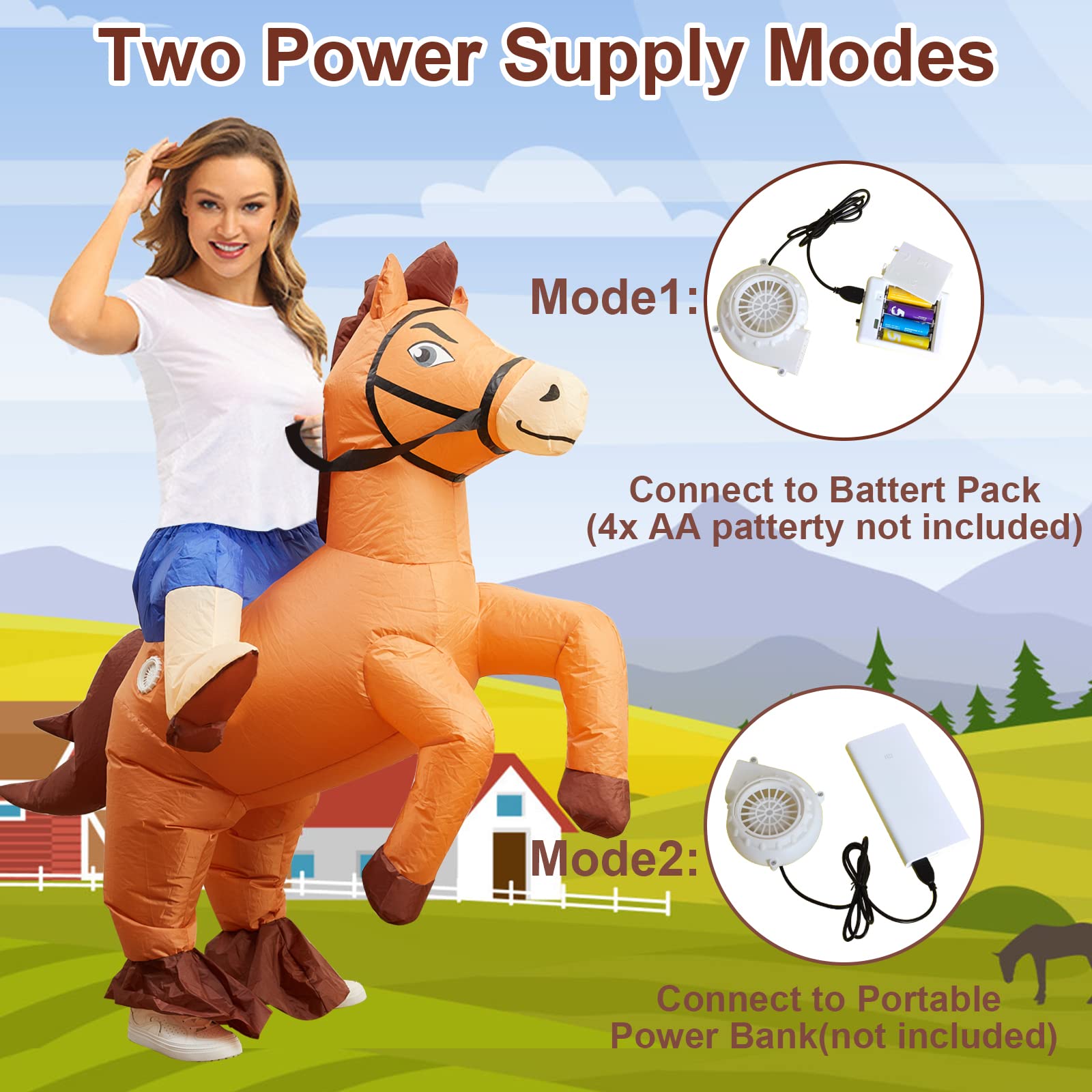Costume de cheval gonflable pour adultes et enfants, costume de cheval gonflable pour homme et femme, costume d'Halloween pour cheval, costume gonflable pour enfants, fête costumée