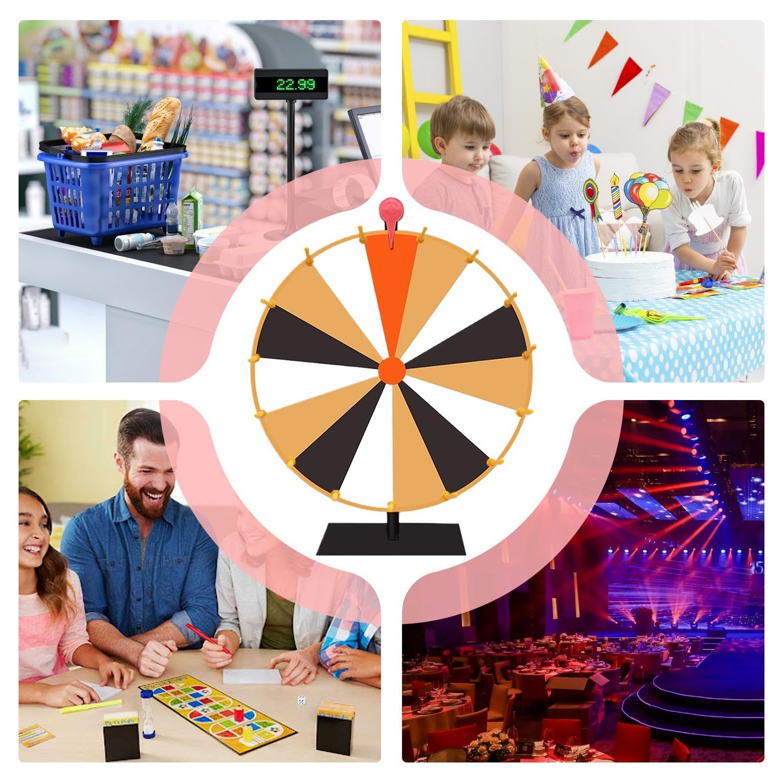 Generisch Rueda de premios de, Rueda de premios Spinner - Rueda de Ruleta Colorida para premios | 10/15 Ranuras Mesa Spinner Ruleta Rueda para Carnaval, ferias, Ganar Juegos de la Suerte