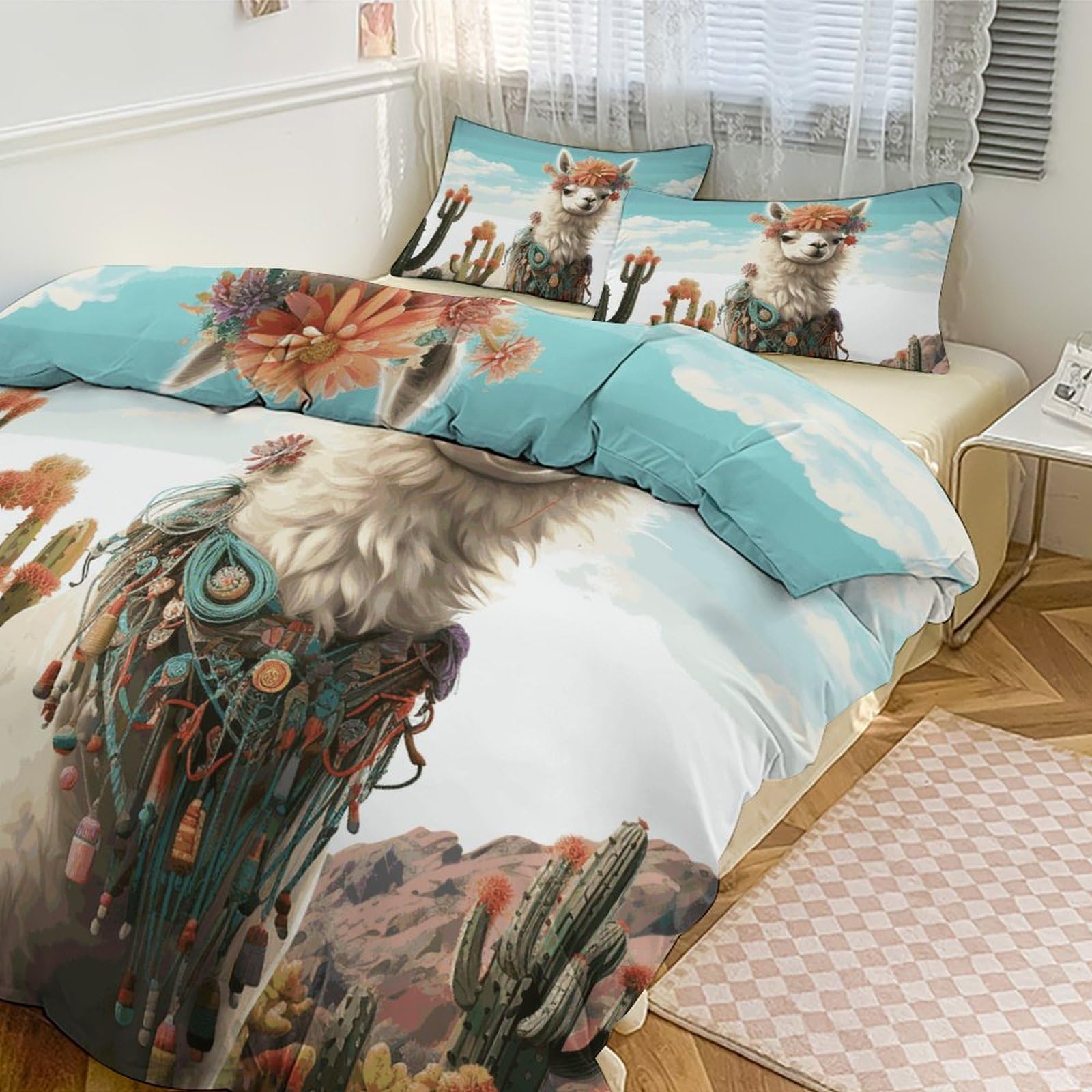 Parure de lit 3 pièces grand modèle pour remplacer un couvre-lit fin et sans chaleur