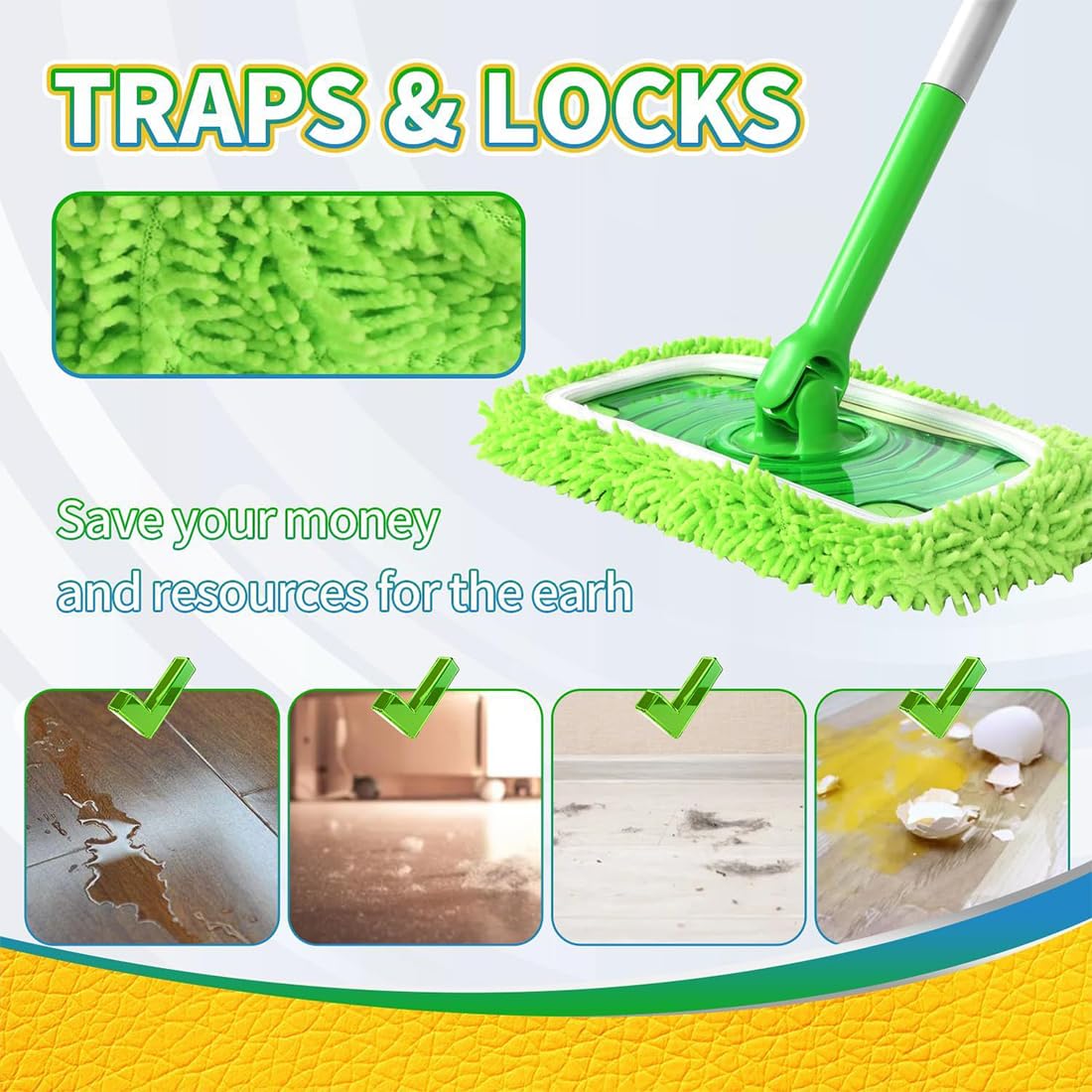 2 Chiffons Microfibre Lavables Pour Balai Vapeur - Remplacements Rechargeables - Compatibles Avec Laveuse - Pour Sol Dur Et Surfaces Lisses