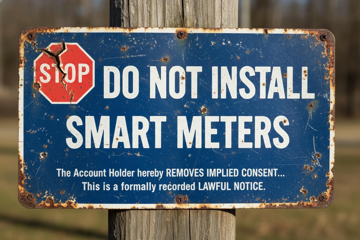 Wall Decor Stop Do Not Install Smart Meters Decal 8x12Inch Vintage Signs Aluminum Plates Printed
