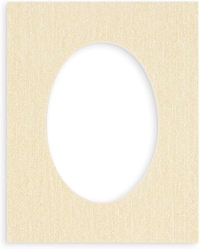 CountryArtHouse Fresh Linen - Marco de fotos ovalado de 8.5 x 11 pulgadas, sin ácidos, con núcleo blanco, corte biselado para fotos de 5 x 7