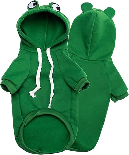 Disfraz de rana con capucha para perros y gatos pequeños (Meddle)