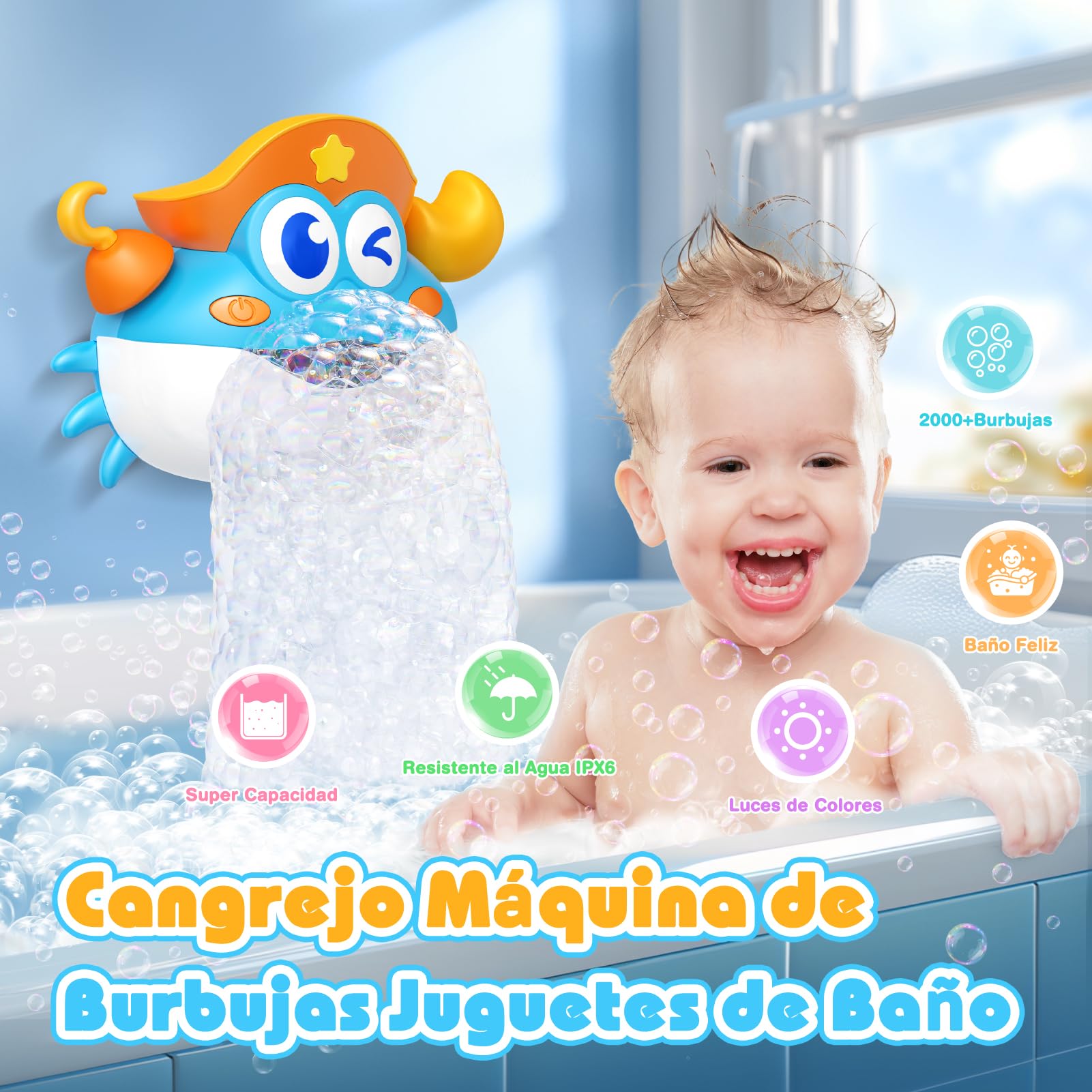 iKidiki Juguetes de baño para bebés a partir de 1 a 5 años, niña joven, máquina de espuma, bañera, regalo de cumpleaños para niñas