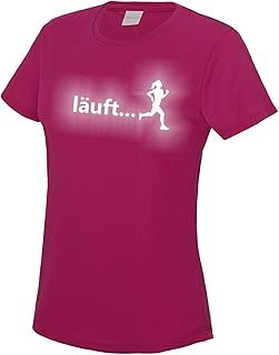 Camiseta de correr para mujer con estampado reflectante