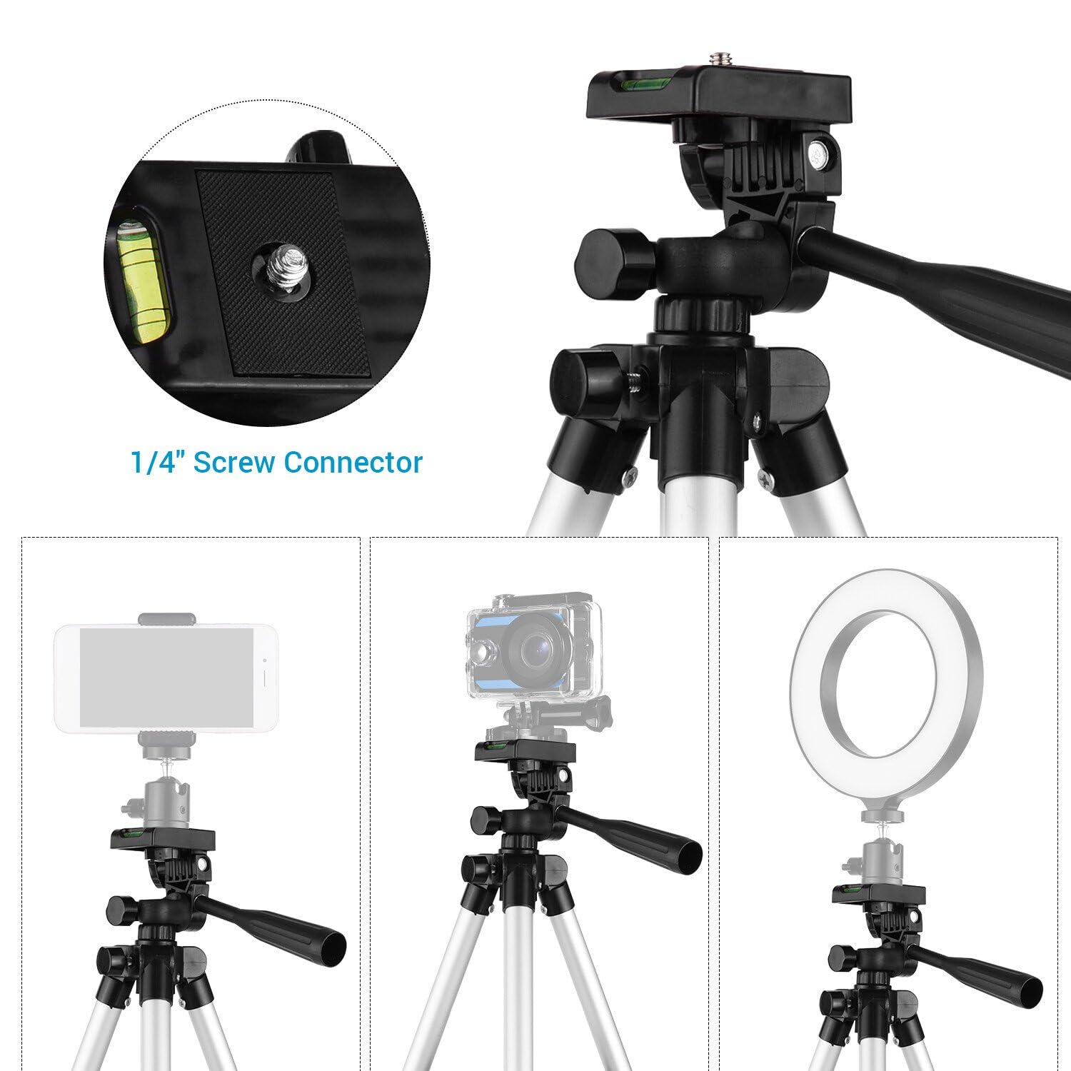 Medium Camera Tripod Mount Holder Stand for Logitech Webcam C930 C920 C615-Silver