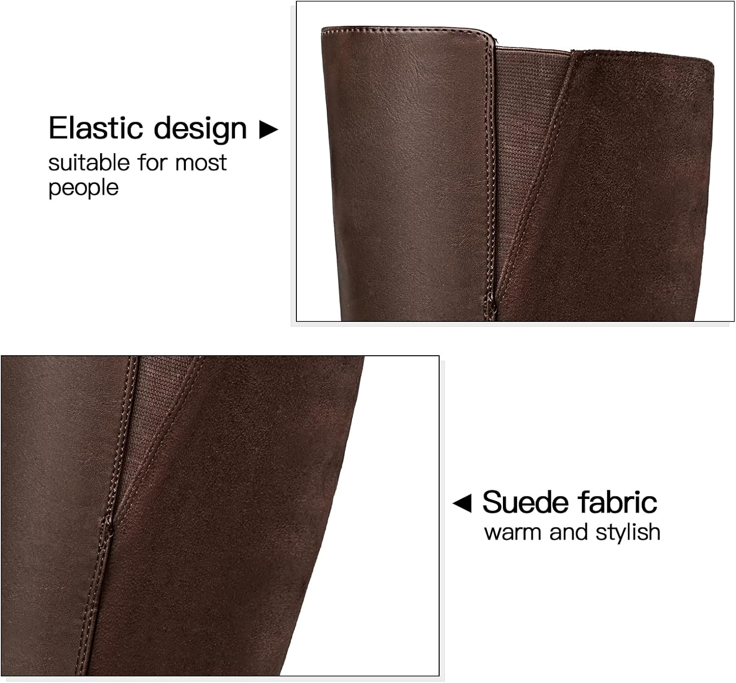 mysoft Women's Knee High Boots Chunky Heel Boots with Zipper - Image 4