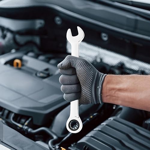 Miniatura 6 de Angoily Llaves combinadas de compensación, juegos de llaves métricas, llave dicefálica giratoria de trinquete, llave dinamométrica de extremo