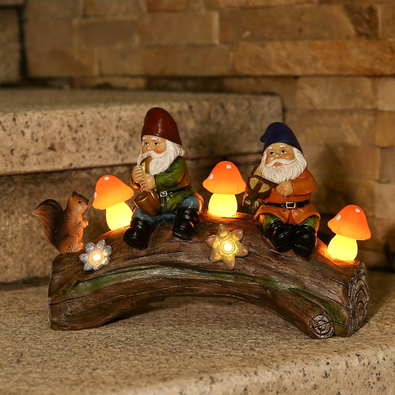 Solar Garden Gnome Statues Outdoor Figurine Light - Image 4