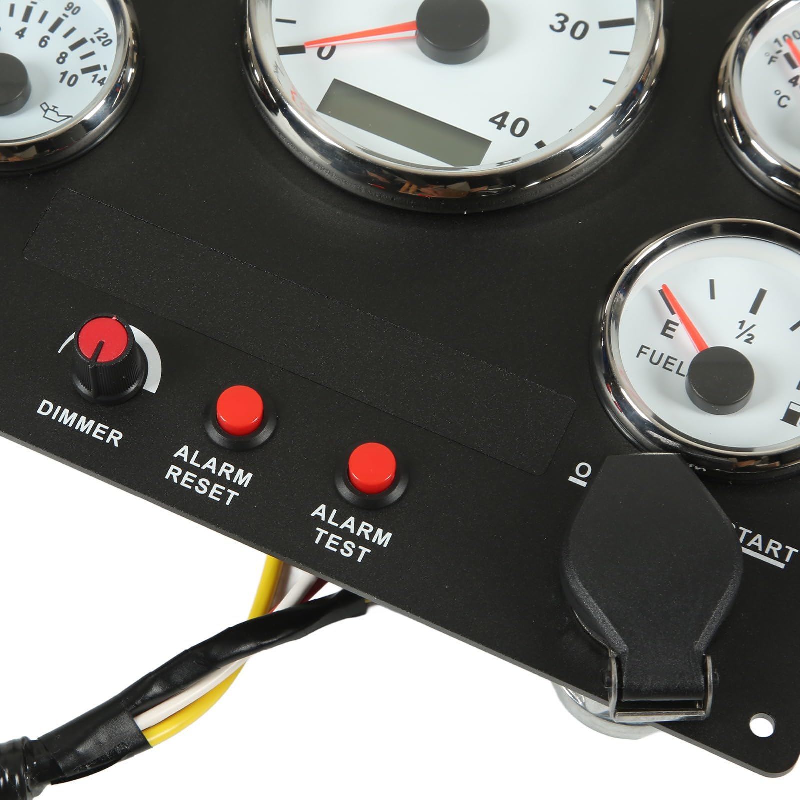 Pannello Strumenti per Barche 4000 Giri/min Contagiri Temperatura Carburante Misuratore Pressione Olio Voltmetro 5 Set Quadrante 0-4000 Giri/min 99999 9H con Pannello Strumenti per