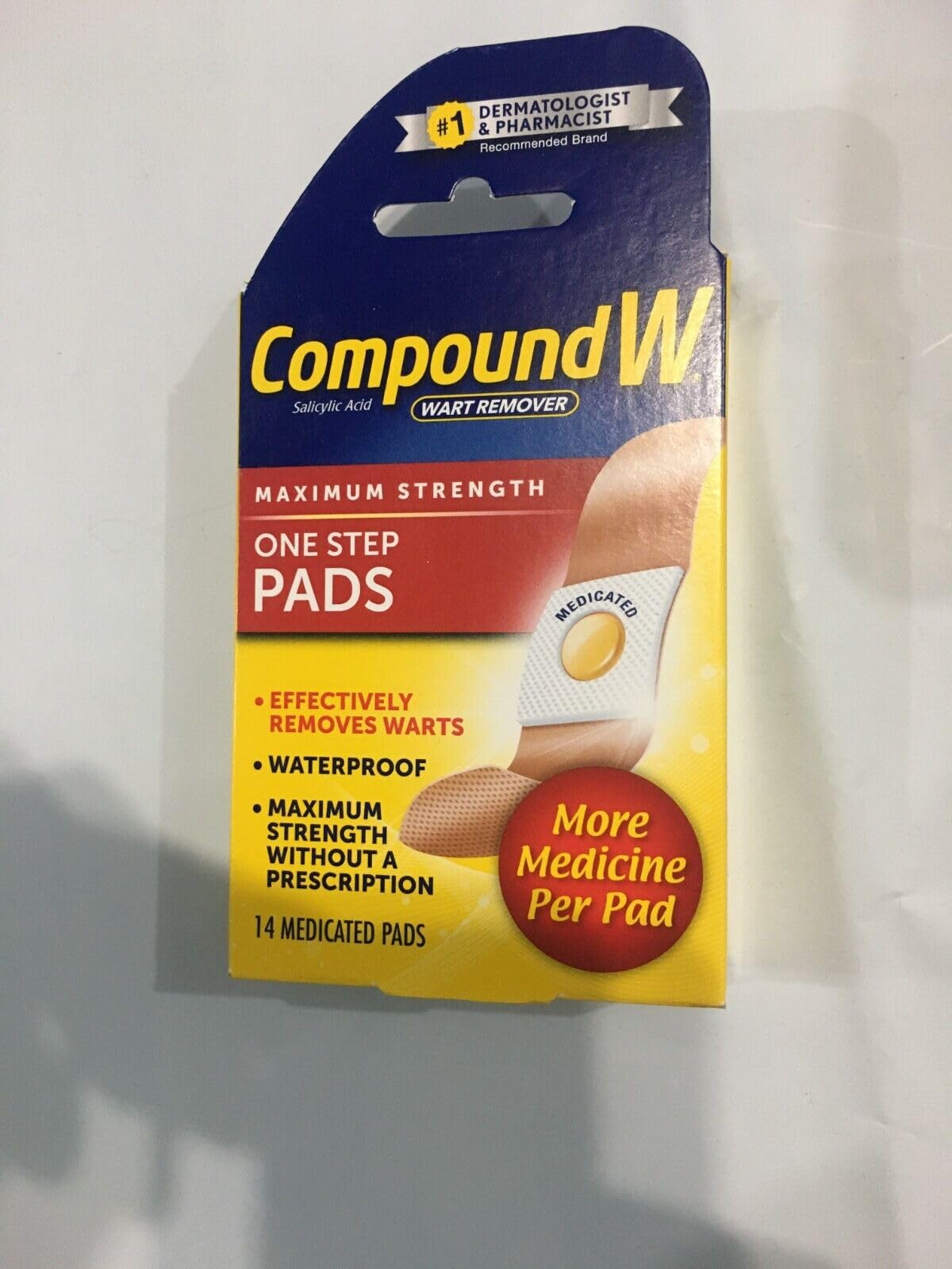 Compound W One Step Pads, Wart Remover, 14 ea - 2pc
