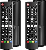 Vista 1 de (Pack of 2) Universal Remote for LG Smart TV, Compatible with All LG TV Remote Control LCD LED OLED UHD HDTV 3D 4K Smart TV Models, Replacement