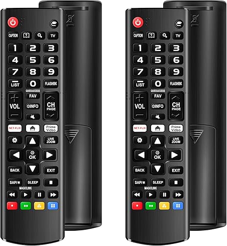 Paquete de 2 controles remotos universales para LG Smart TV, compatible con todos los modelos de TV LG TV, LCD, LED, OLED, UHD, HDTV, 3D 4K, control