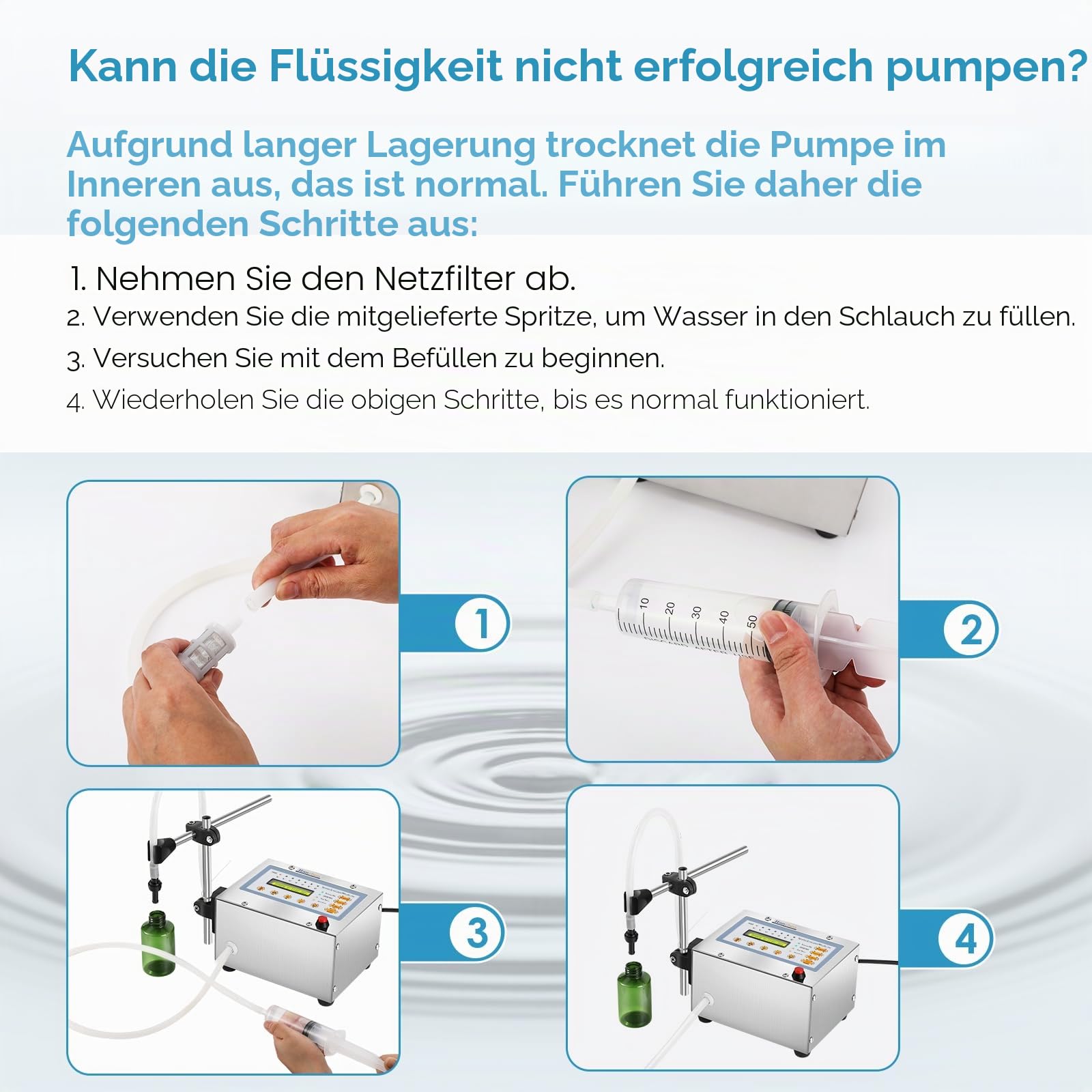 Hanchen Flüssigkeit Füllmaschine 5-3500 ml Genauigkeit Tragbares digitales LCD-Display Automatischer Flaschenfüller für Parfüm/Trinkwasser/kleine Flasche Flüssigkeitsfüllmaschine mit CE