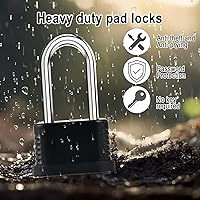 Vista 5 de Cerradura de combinación de 4 dígitos resistente a la intemperie, grillete de 4.134 in de largo, resistente a la intemperie, cerradura combinada