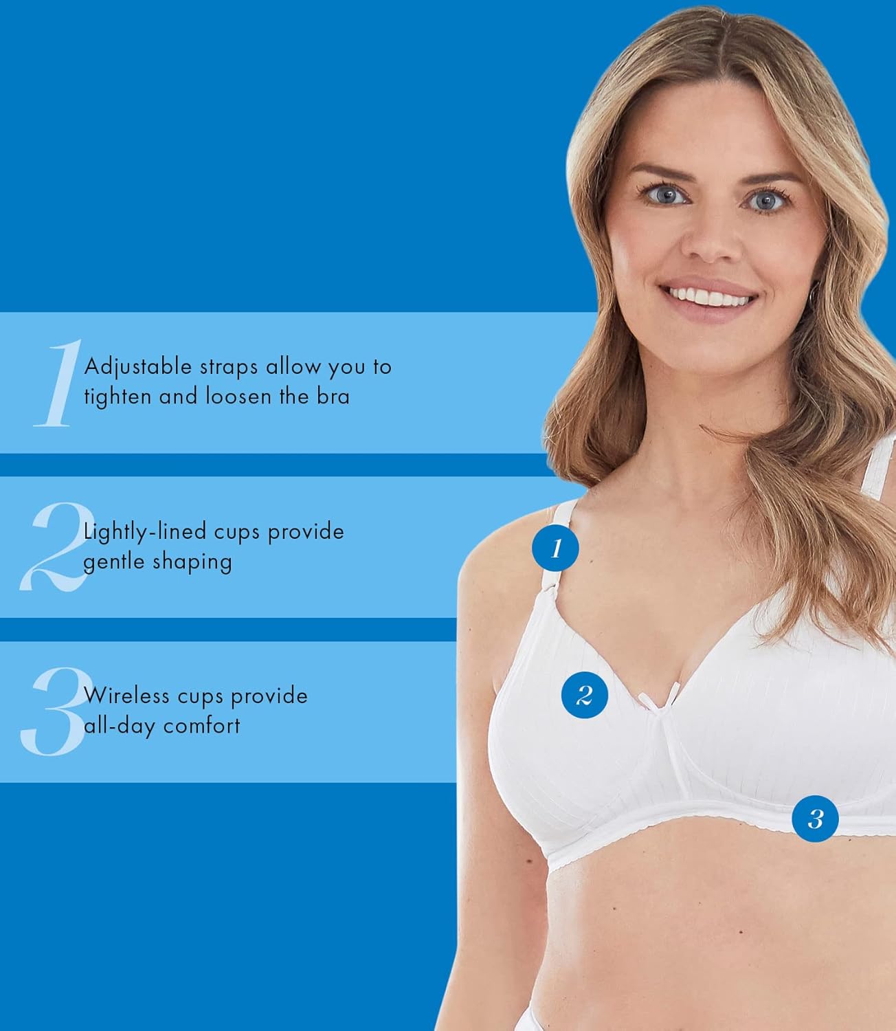 Bestform 5006248 Striped Wireless Cotton Bra with Lightly-Lined Cups - Image 6