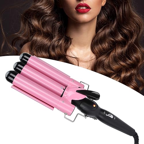 Miniatura 2 de Varita rizadora de pelo de 3 barriles, onduladora eléctrica, herramienta de peinado ajustable para rizar el cabello, peluquería y hogar (1.102 in)