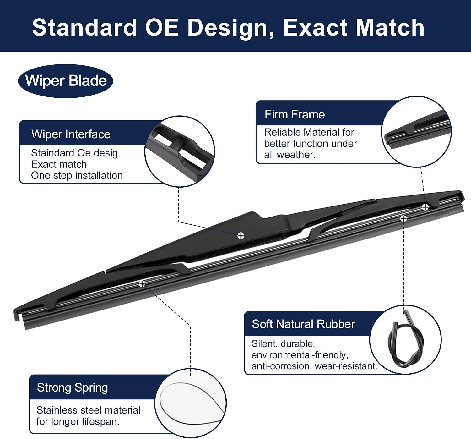 X AUTOHAUX Rear Windshield Wiper Blade Arm Set for Kia Carens Sportage for Hyundai I10