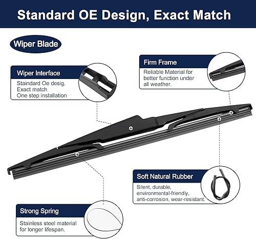 Miniatura 5 de X AUTOHAUX Juego de brazos limpiaparabrisas trasero para Kia Carens 13-19 para Kia Sportage 16-22 para Hyundai I10 13-22