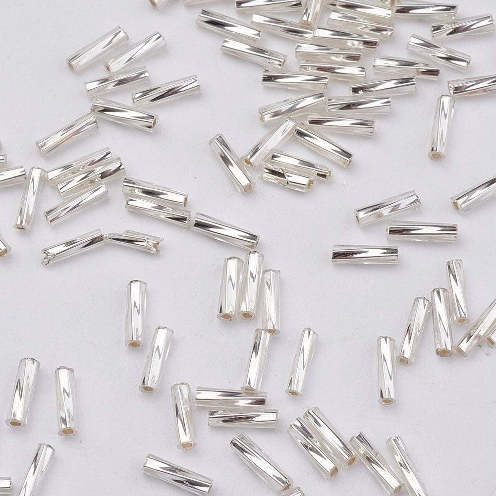 Craftdady 7000Pcs Tube Glass Bugle Seed Beads 9mm White Twisted Spacer Beads for Craft Beading Necklace Bracelet Earring Jewelry Making Hole: 0.5mm