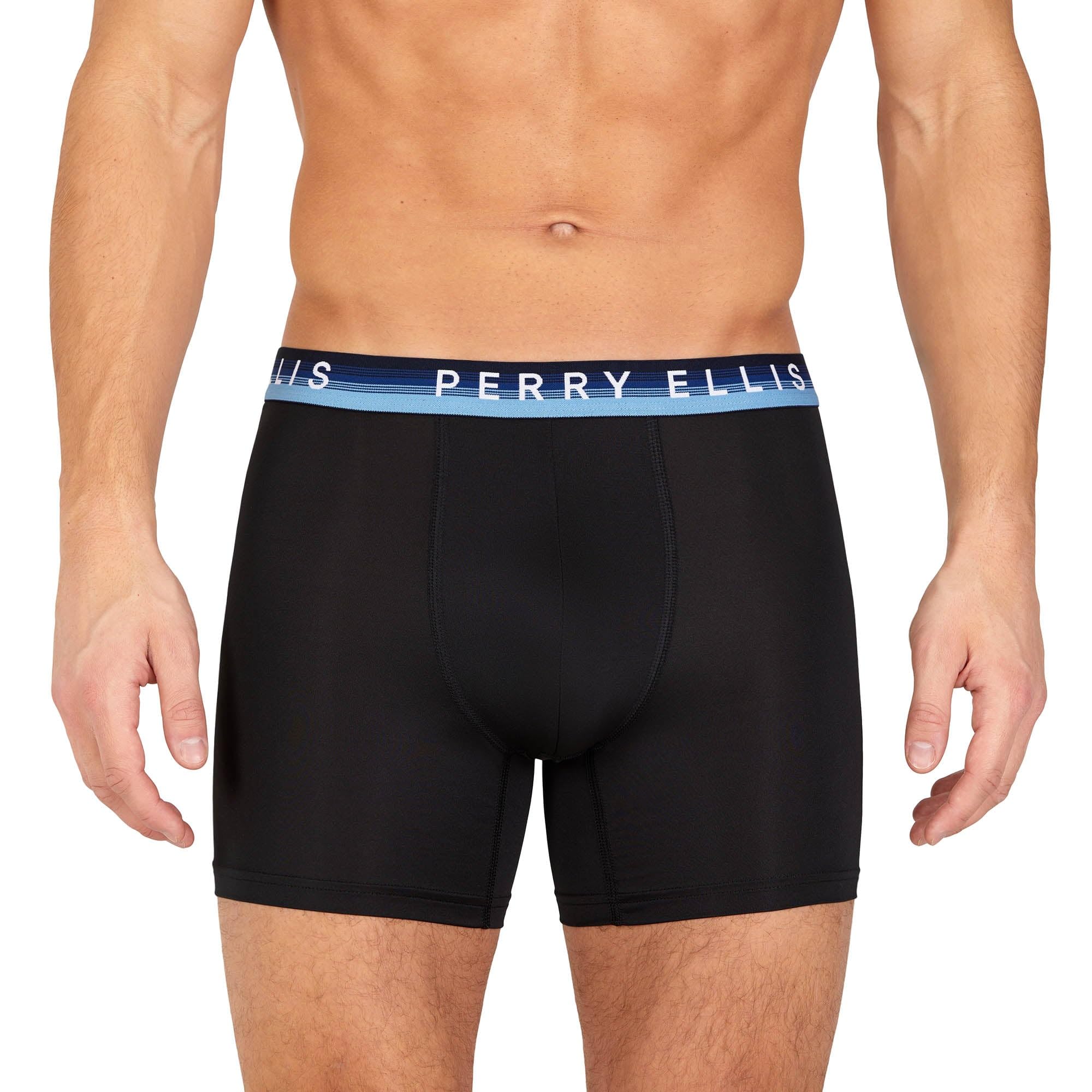Perry Ellis 6-Pack Microfiber Boxer Briefs Soft Stretch Fabric with Supportive Fit Boxer Corti Uomo (Pacco da 6)