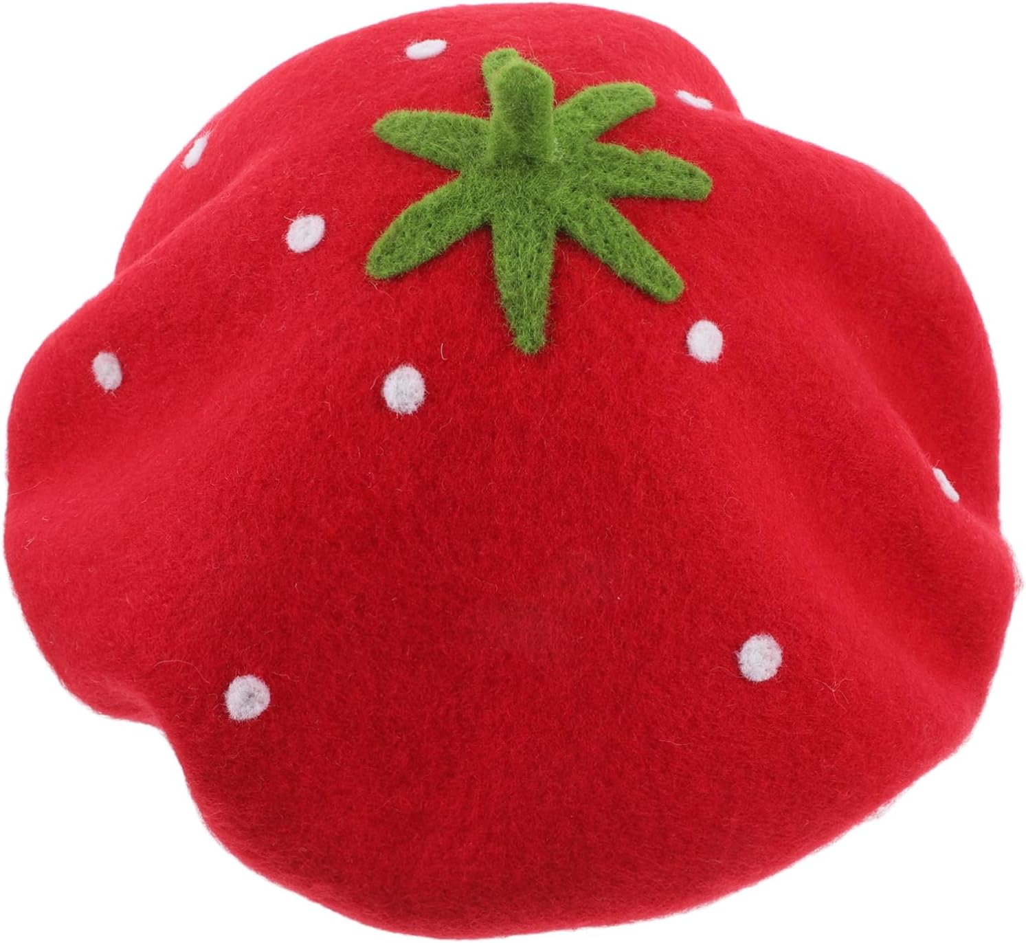 Strawberry Beret Hat for Women and Girls Soft Wool Beret Cap Cute Painter Hat Winter Headwear for Parties Cosplay 10.62X10.62X1.18In