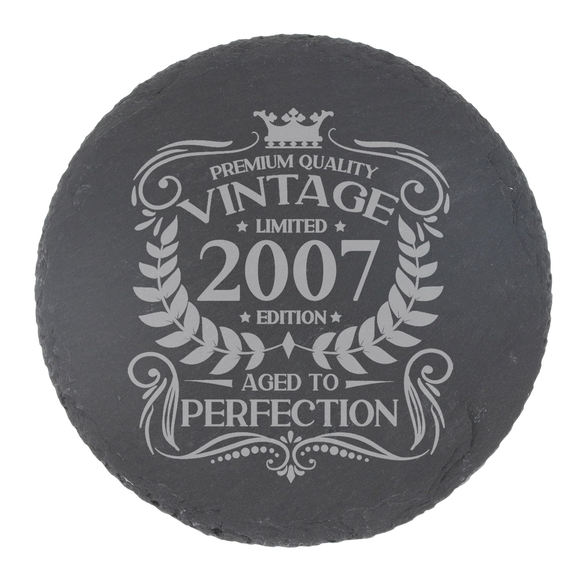 80th Birthday Gift for Men Vintage 1946 Aged to Perfection Engraved Slate Coaster Present for 80 Year Old Etched Natural Slate Placemat (Round Slate) — view 257