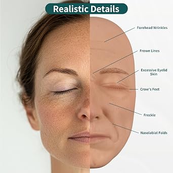 Multi-Directional Female Facial Injection Training Model, Silicone Injection Mannequin Face Model for Botox Injection Practice, Cosmetic Injection Model for Micro-Plastic Surgery Display