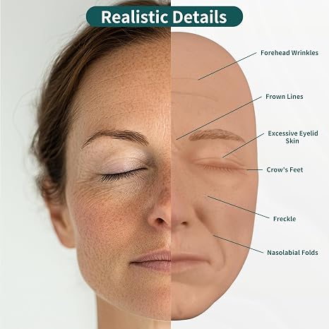 Multi-Directional Female Facial Injection Training Model, Silicone Injection Mannequin Face Model for Botox Injection Practice, Cosmetic Injection Model for Micro-Plastic Surgery Display