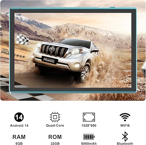 Vista 62 de Tablet 64GB 10 pulgadas Tablet, tabletas Android, batería 6000mAh Quad Core HD pantalla táctil Tableta Computadora 2MP+8MP Cámaras duales WiFi BT