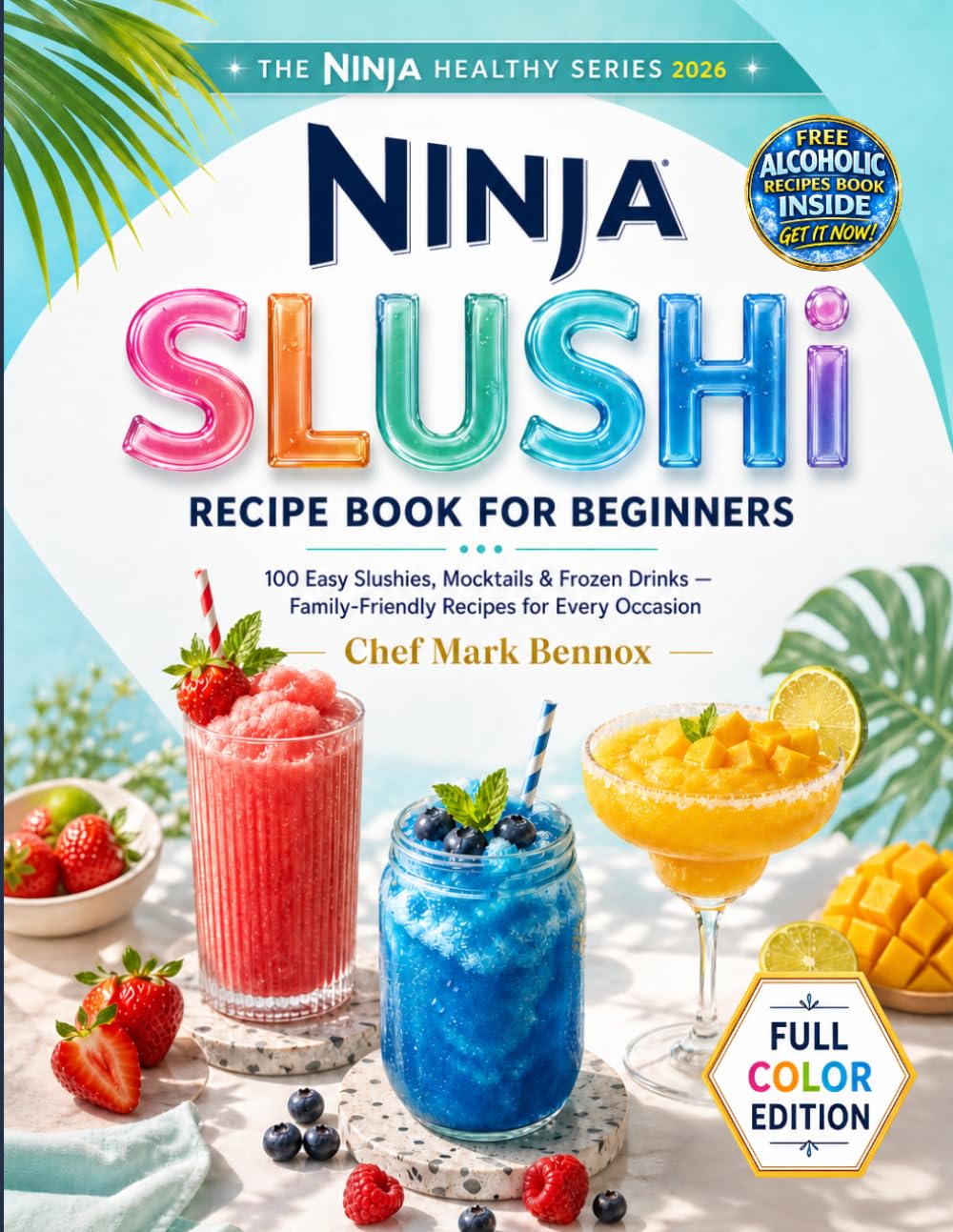 Ninja SLUSHi Recipe Book for Beginners: 100 easy slushies mocktails frozen drinks family-friendly recipes every occasion (The Ninja Healthy Series)