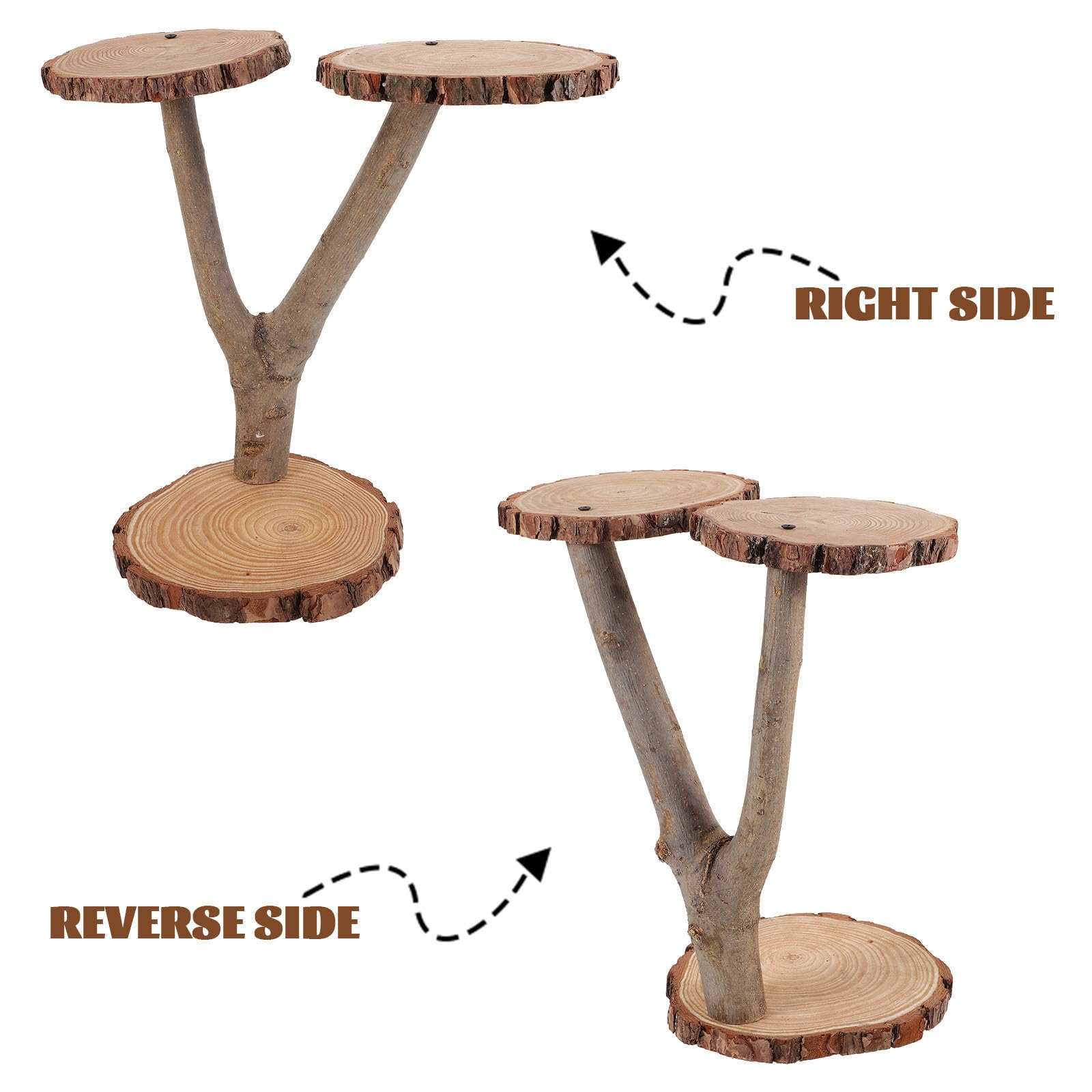 Présentoir à Plateau à Dessert en Bois de Mariage à Plusieurs Niveaux Rustique Support Élégant pour Exposer pour Banquet Gâteaux et Glaces