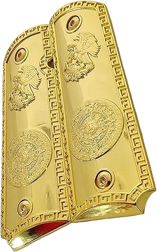 Miniatura 8 de Puños de repuesto 1911 tamaño completo para Colt Rock Island Springfield Taurus & Clones, Gold Grips, se adapta a los modelos estándar de gobierno