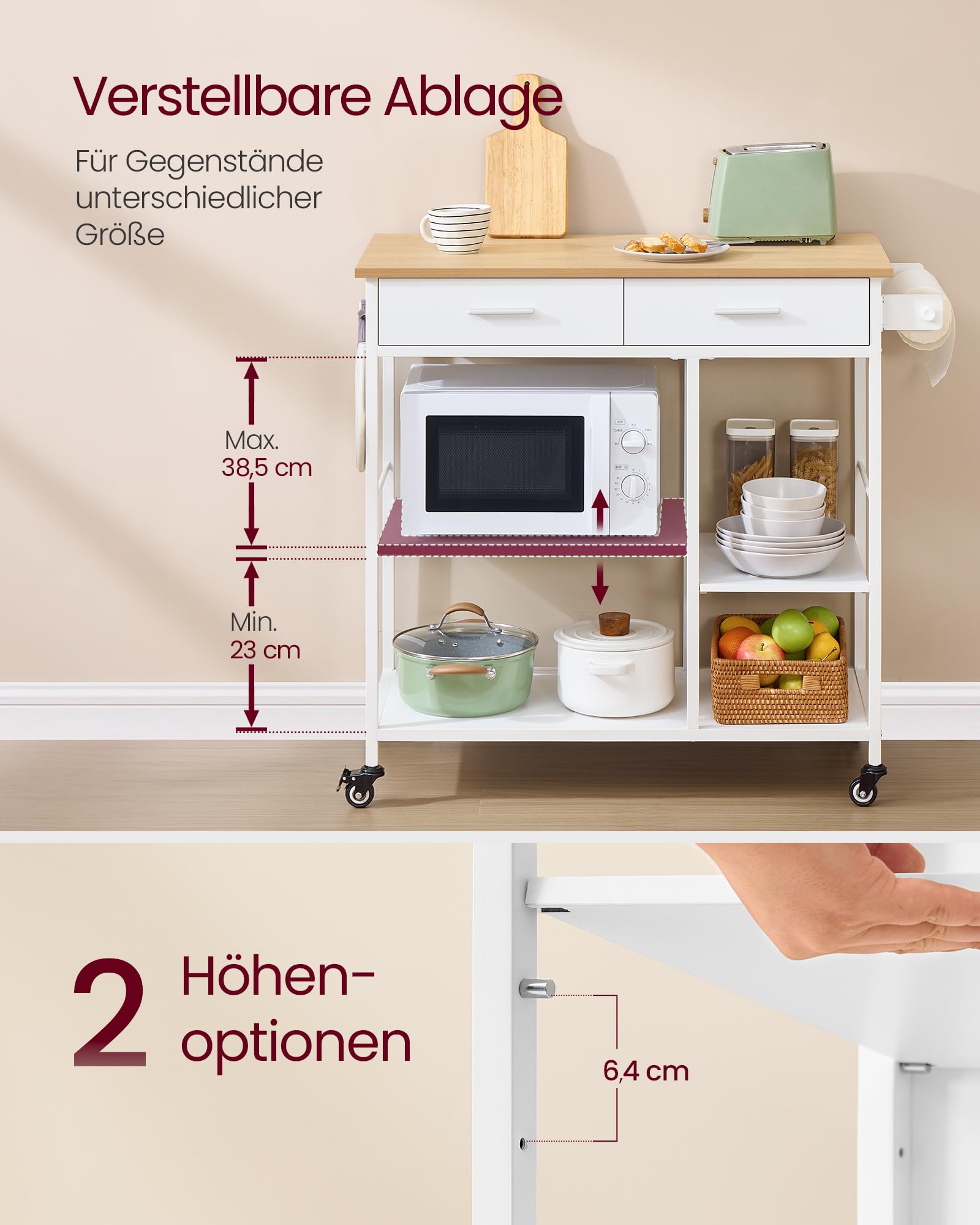 Vasagle Küchewagen mit Rollen – Bild 5