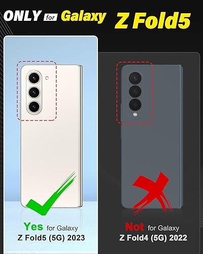 Miniatura 2 de TUCCH Funda tipo cartera para Galaxy Z Fold 5, con función atril y ranura para tarjetas con bloqueo RFID, piel sintética, funda protectora de