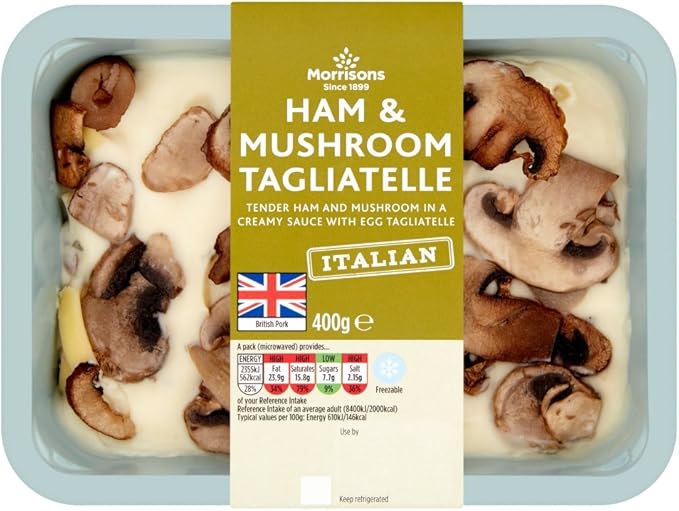 Morrisons Kit Mushroom & Ham Tagliatelle, 400g Amazon.co.uk Grocery