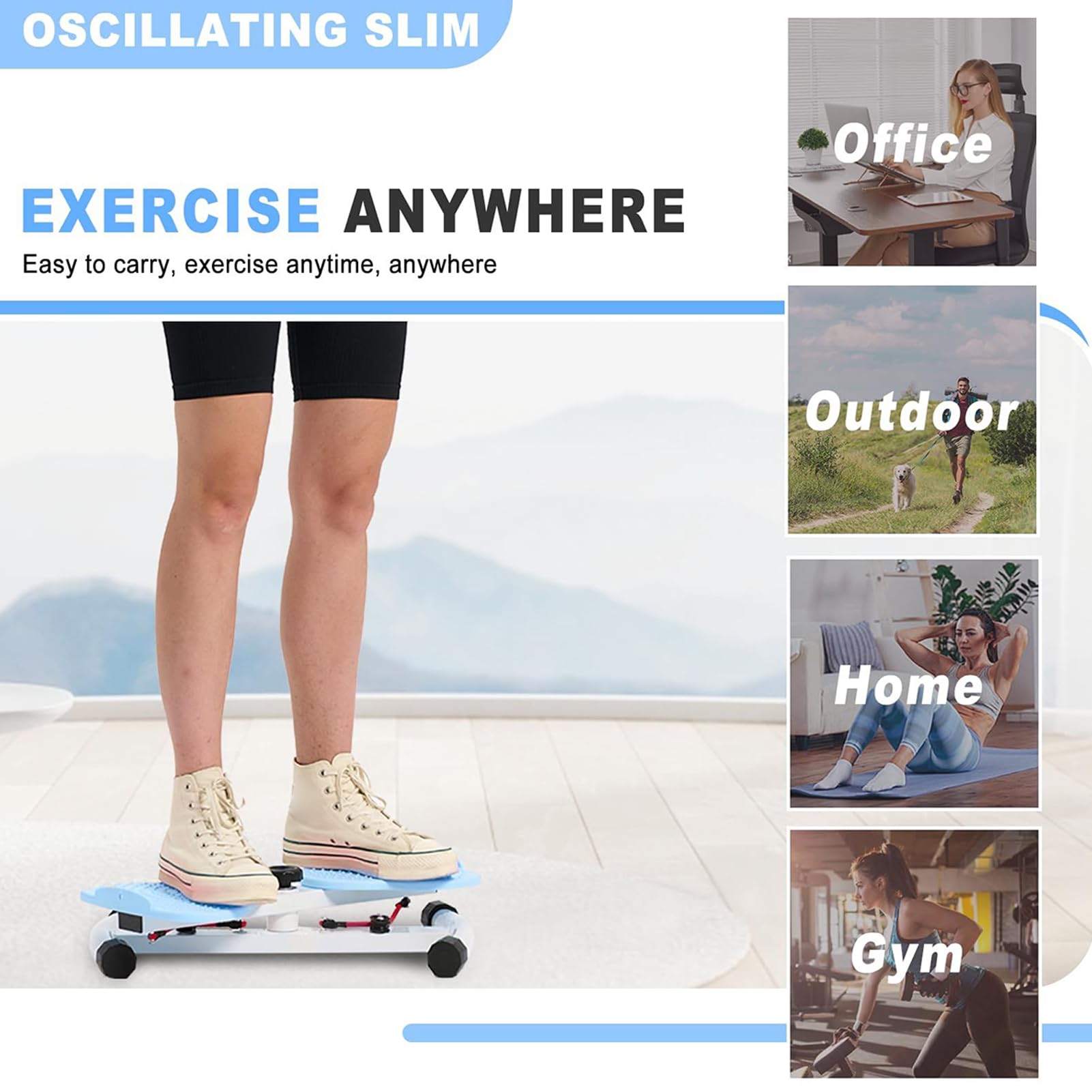 Pedana girevole per allenamento con fasce di resistenza, antiscivolo, portatile, per fitness, casa, palestra, allenamento completo per uomini, donne, giovani