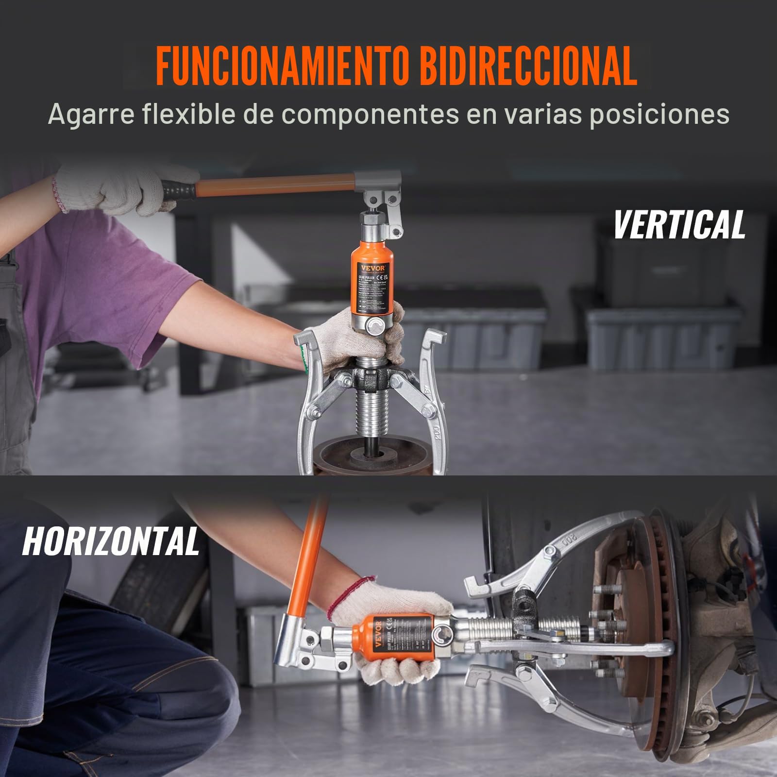 Extractor hidráulico de engranajes VEVOR, separador de tracción de rodamientos de rueda de capacidad máxima de 5 toneladas, extractor de 2 o 3 mandíbulas, vertical y horizontal, extractor hidráulico d