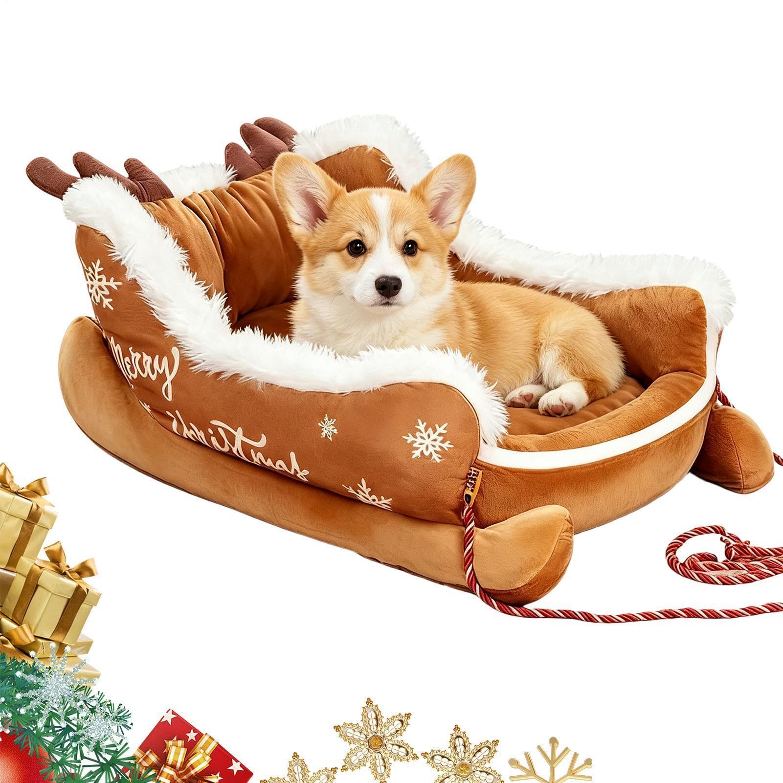 Trineo de Navidad para gato perro cojín cómodo lavable antideslizante