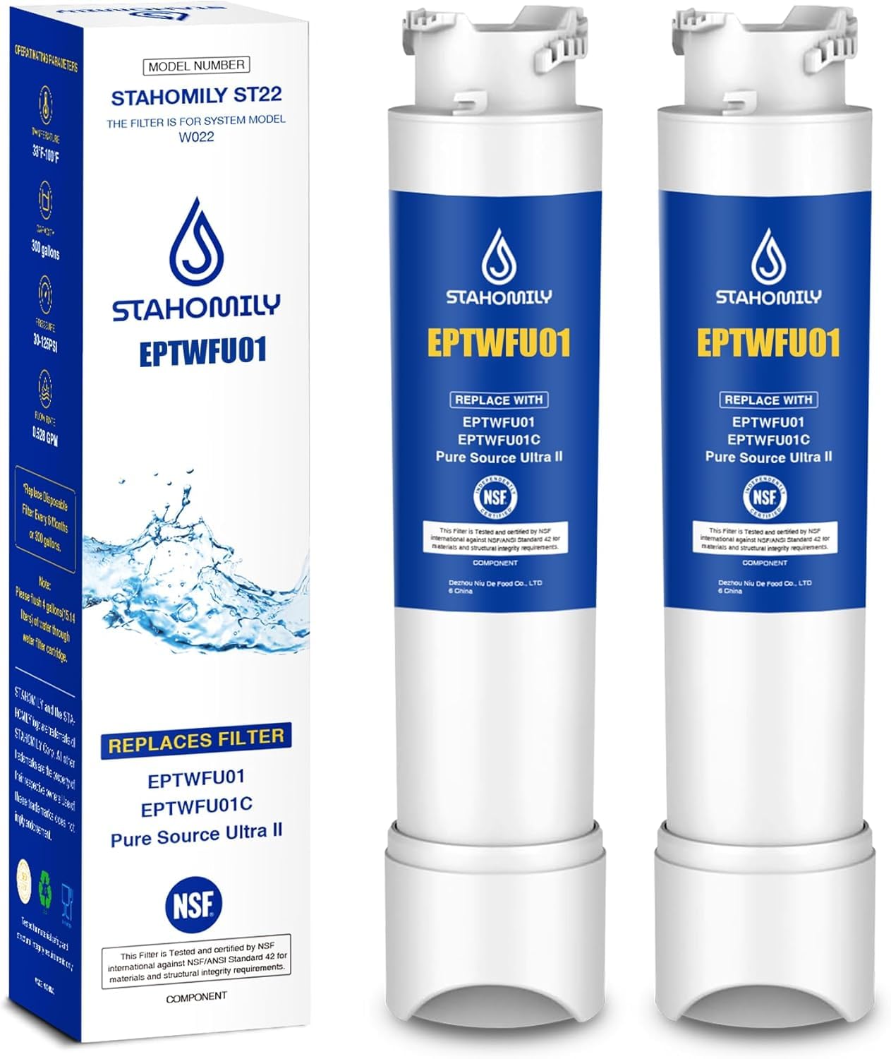 4 Filtri Acqua Di Ricambio Compatibili Frigidaire EPTWFU01, EWF02, PureSource Ultra II